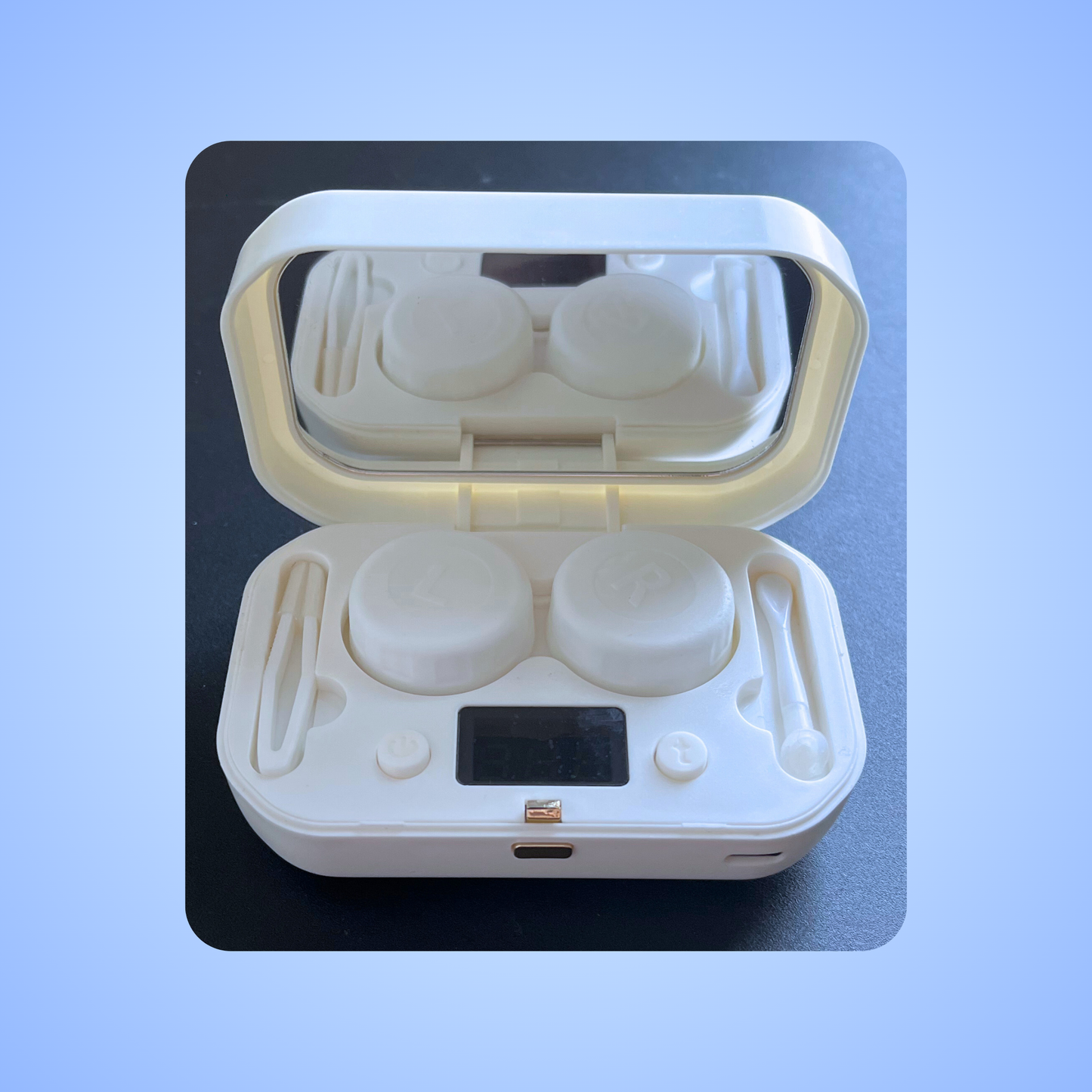 Portable Ultrasonic Contact Lens Cleansing Case